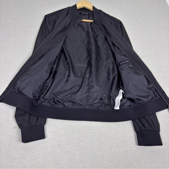 Zara Man Black Bomber Jacket Size L - Picture 4 of 8